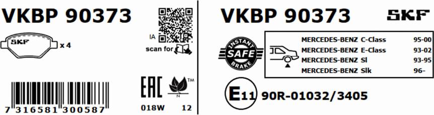 SKF VKBP 90373 - Bremžu uzliku kompl., Disku bremzes ps1.lv