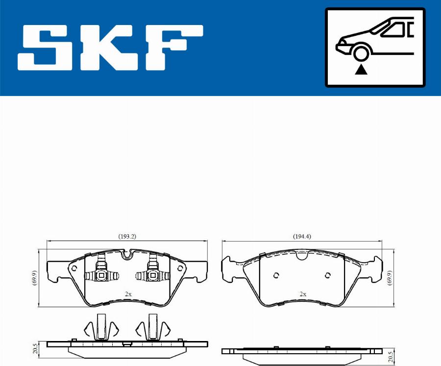 SKF VKBP 80402 - Bremžu uzliku kompl., Disku bremzes ps1.lv