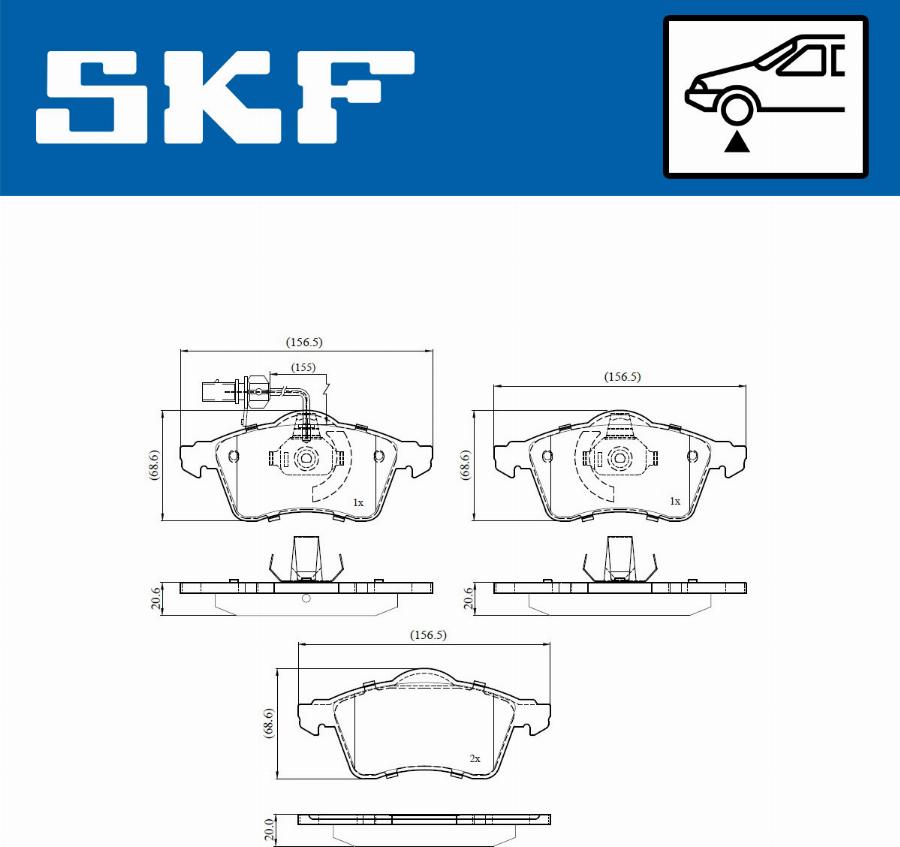 SKF VKBP 80573 E - Bremžu uzliku kompl., Disku bremzes ps1.lv