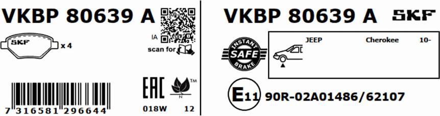 SKF VKBP 80639 A - Bremžu uzliku kompl., Disku bremzes ps1.lv