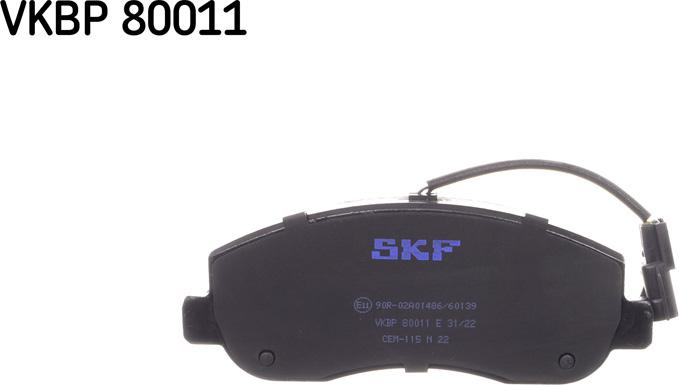 SKF VKBP 80011 E - Bremžu uzliku kompl., Disku bremzes ps1.lv