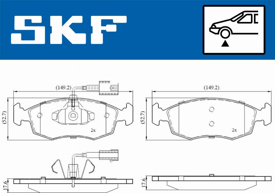 SKF VKBP 80146 E - Bremžu uzliku kompl., Disku bremzes ps1.lv