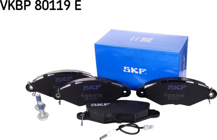 SKF VKBP 80119 E - Bremžu uzliku kompl., Disku bremzes ps1.lv