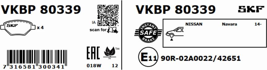 SKF VKBP 80339 - Bremžu uzliku kompl., Disku bremzes ps1.lv