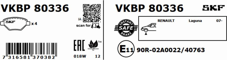 SKF VKBP 80336 - Bremžu uzliku kompl., Disku bremzes ps1.lv