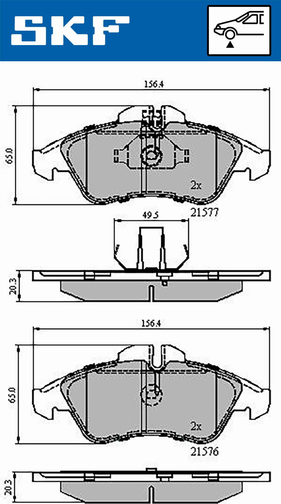 SKF VKBP 80254 - Bremžu uzliku kompl., Disku bremzes ps1.lv