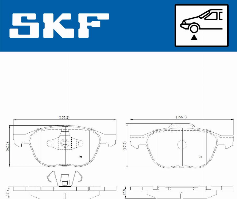 SKF VKBP 80262 - Bremžu uzliku kompl., Disku bremzes ps1.lv