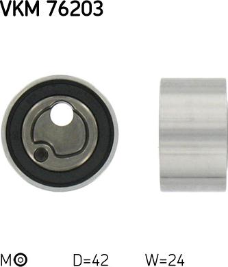 SKF VKM 76203 - Spriegotājrullītis, Gāzu sadales mehānisma piedziņas siksna ps1.lv