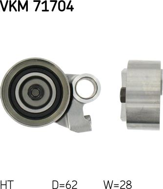 SKF VKM 71704 - Spriegotājrullītis, Gāzu sadales mehānisma piedziņas siksna ps1.lv