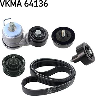 SKF VKMA 64136 - Ķīļrievu siksnu komplekts ps1.lv