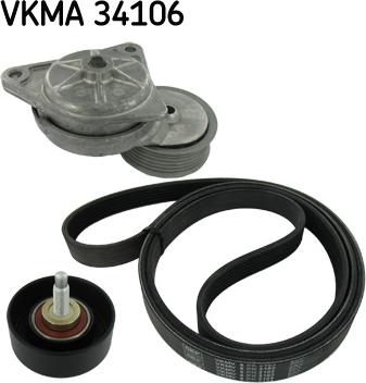 SKF VKMA 34106 - Ķīļrievu siksnu komplekts ps1.lv