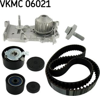 SKF VKMC 06021 - Ūdenssūknis + Zobsiksnas komplekts ps1.lv