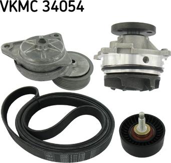 SKF VKMC 34054 - Ūdenssūknis + ķīļrievu siksnas komplekts ps1.lv