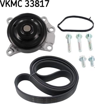 SKF VKMC 33817 - Ūdenssūknis + ķīļrievu siksnas komplekts ps1.lv