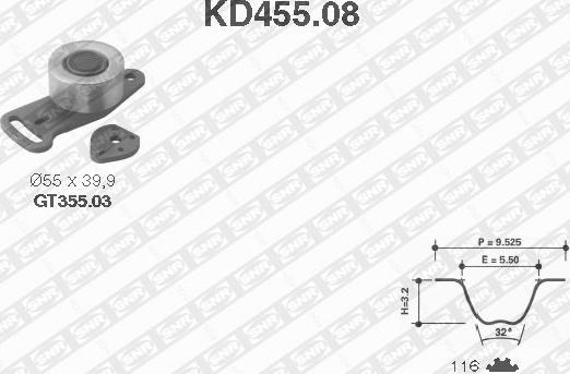 SNR KD455.08 - Zobsiksnas komplekts ps1.lv