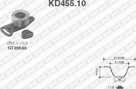 SNR KD455.10 - Zobsiksnas komplekts ps1.lv