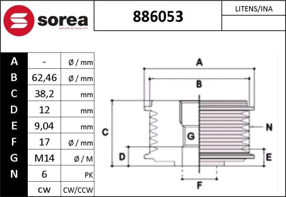 SNRA 886053 - Piedziņas skriemelis, Ģenerators ps1.lv