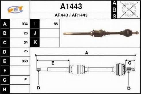 SNRA A1443 - Piedziņas vārpsta ps1.lv