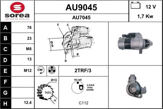 SNRA AU9045 - Starteris ps1.lv