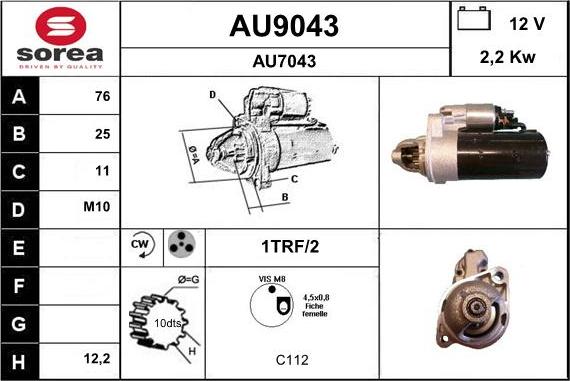 SNRA AU9043 - Starteris ps1.lv