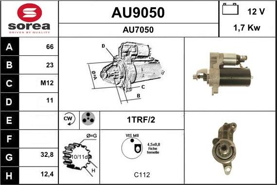 SNRA AU9050 - Starteris ps1.lv