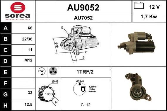 SNRA AU9052 - Starteris ps1.lv