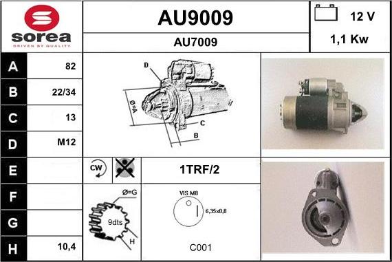 SNRA AU9009 - Starteris ps1.lv