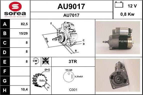 SNRA AU9017 - Starteris ps1.lv