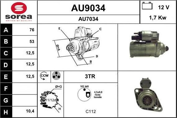 SNRA AU9034 - Starteris ps1.lv