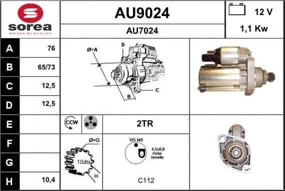 SNRA AU9024 - Starteris ps1.lv