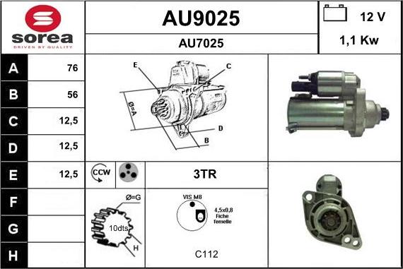 SNRA AU9025 - Starteris ps1.lv