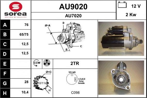 SNRA AU9020 - Starteris ps1.lv