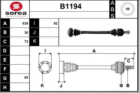 SNRA B1194 - Piedziņas vārpsta ps1.lv