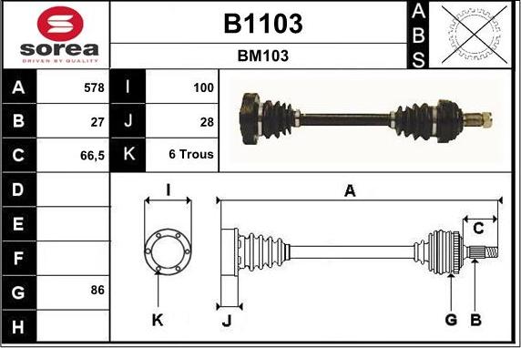 SNRA B1103 - Piedziņas vārpsta ps1.lv