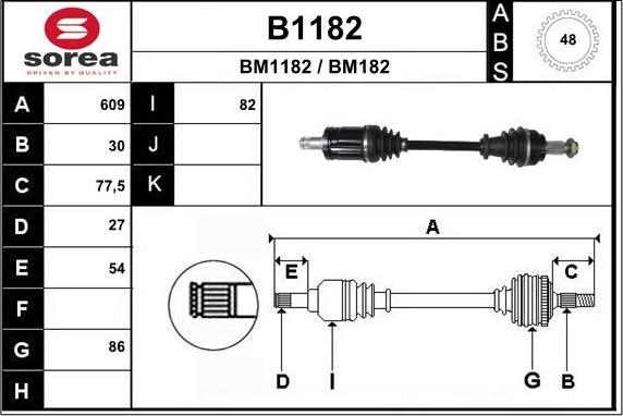 SNRA B1182 - Piedziņas vārpsta ps1.lv