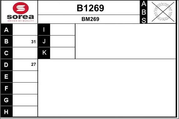 SNRA B1269 - Piedziņas vārpsta ps1.lv