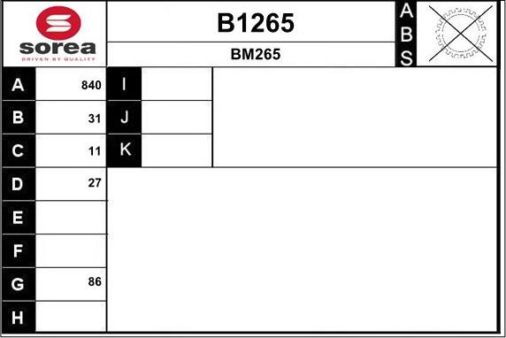 SNRA B1265 - Piedziņas vārpsta ps1.lv