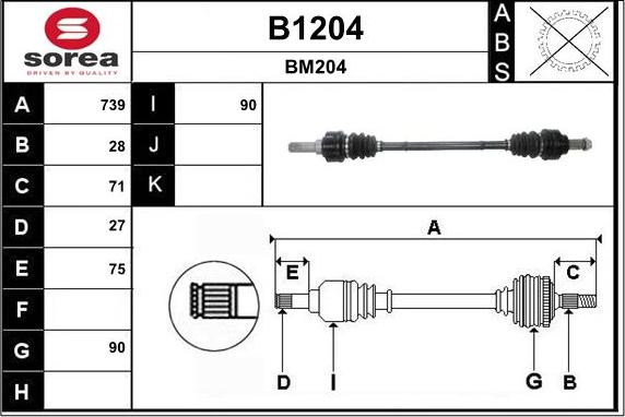 SNRA B1204 - Piedziņas vārpsta ps1.lv