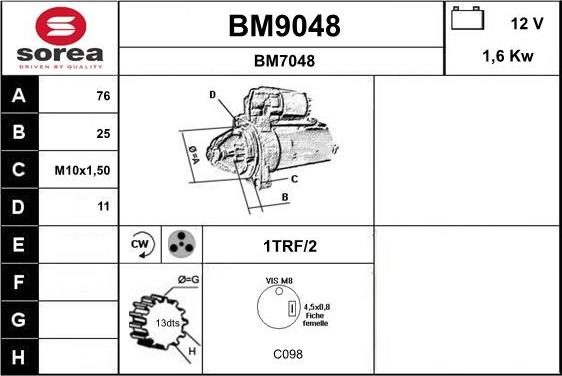 SNRA BM9048 - Starteris ps1.lv