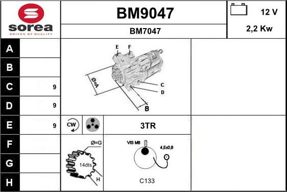 SNRA BM9047 - Starteris ps1.lv