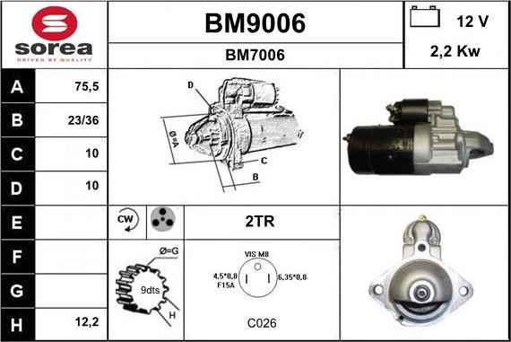 SNRA BM9006 - Starteris ps1.lv