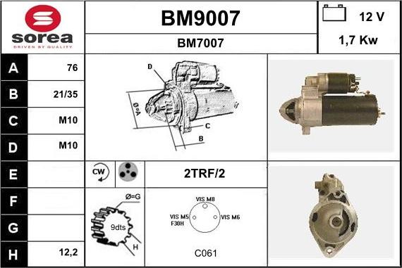 SNRA BM9007 - Starteris ps1.lv