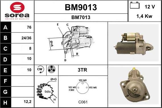 SNRA BM9013 - Starteris ps1.lv