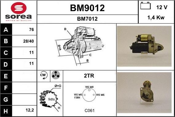 SNRA BM9012 - Starteris ps1.lv