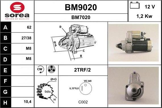 SNRA BM9020 - Starteris ps1.lv