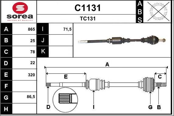 SNRA C1131 - Piedziņas vārpsta ps1.lv