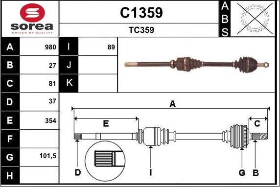 SNRA C1359 - Piedziņas vārpsta ps1.lv