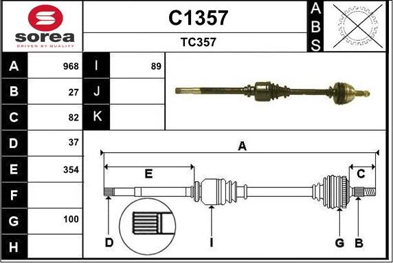 SNRA C1357 - Piedziņas vārpsta ps1.lv