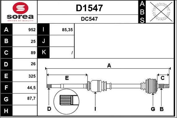 SNRA D1547 - Piedziņas vārpsta ps1.lv