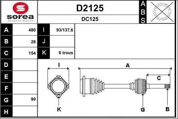 SNRA D2125 - Piedziņas vārpsta ps1.lv